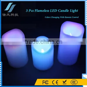 3Pcs Flameless LED Candle Light Colors Changing Candle With Remote Control thumbnail-3