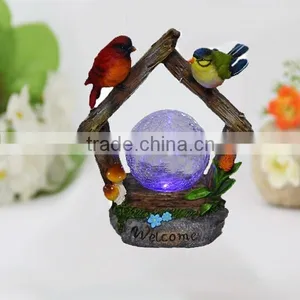 New Product Solar Resin Bird Glass Ball Lighting thumbnail-1