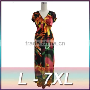 Europe and Bohemia 2016 Large Size Women Dress Silk Print Dress Skirt Beach Holiday thumbnail-1