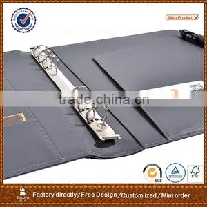 China Supplier L Shape Metal6 Ring Binder Leather File Folder,conference Folder thumbnail-1