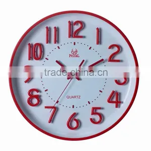 Pearl Round Quiet Sweep Wall Clock PW253 With 3D Luminous Numbers thumbnail-1