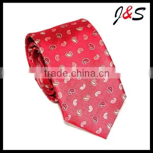 FASHION WEDDING TIE RED COLOR 100% Silk Woven thumbnail-1