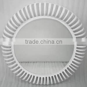 Decrative Metal Round Mirror in White Finish thumbnail-1