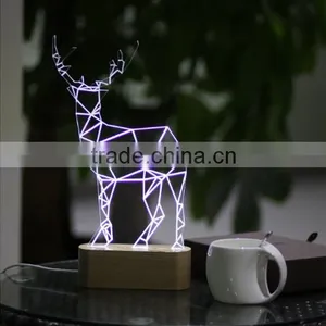 Christmas Decoration 5W 3D Acrylic LED Deer Animal Light thumbnail-3
