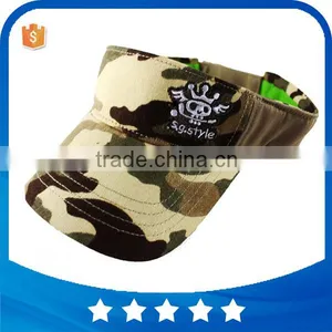 Custom Cotton Embroidery Camo Sun Visor Caps Sun Visor Camo Hat thumbnail-1