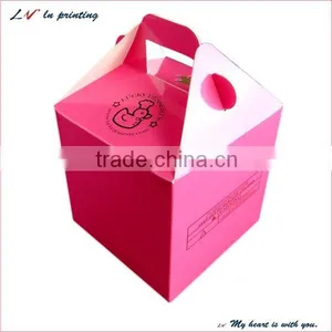Custom Mini Delicate Square Window Cake Boxes With Handle thumbnail-2