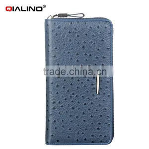 QIALINO New Long Wallet Luxury Ostrich Leather Branded Women Wallet Handbag thumbnail-1
