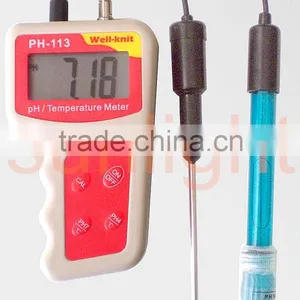 Handheld pH Meter, pH and Temperature 2 in 1 Meter, ATC, PH-113 thumbnail-1