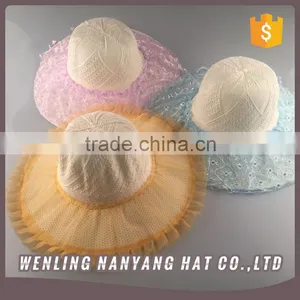 Nice Lace Decoration Stylish Summer Hat Wonder Women Straw Hat thumbnail-1