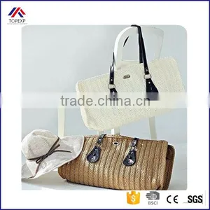 New Arrival Straw Bags Solid Women Sand Sea Shoulder Bags Leather Tote High Quality Bagbeach Bag Large Big Women Handbags thumbnail-1
