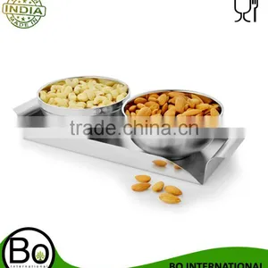 Stainless Steel 3Pcs Snack Bowl Tray Set 29x12x7 cm thumbnail-1