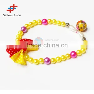 2017 No.1 Yiwu Agent Commission Agent Needed Hot Sale Dog Accessories Pearl Pet Necklace With Bowknot thumbnail-1