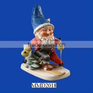 Exquisite Designed So Cute Custom Polyresin Garden Gnome Skier Statue thumbnail-1