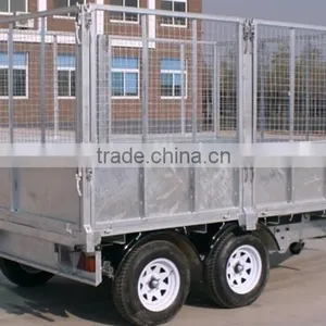Fully Hot Deep Galvanized Tipping Trailer ,dump Wagon, Tandem Axles With Battary Oil Tank and Wire Mesh Fence thumbnail-4