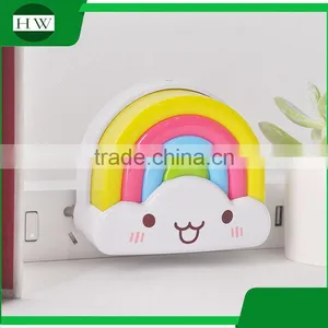 Plastic Mini Cloud Rainbow Electric Plug Socket Led Sensor Day Night Lamp Light thumbnail-4