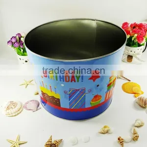 Wholesale Food Safe Round Shape Metal Packing Popcorn Use Tin Box thumbnail-5