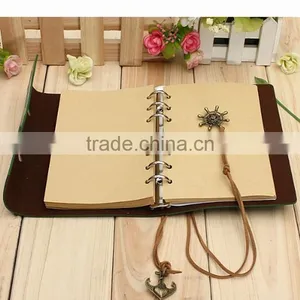 Classic Vintage 80 Page Kraft Paper Blank Spiral Loose Leaf Notebook PU Cover thumbnail-6