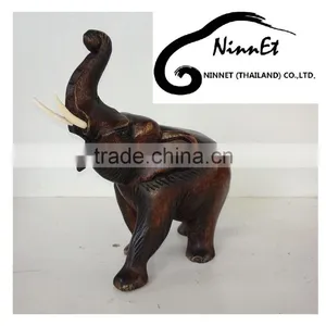 Wood Carved Elephant From Thailand thumbnail-2