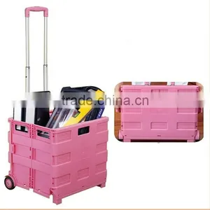 Plastic Folding Shopping Carts With Wheels for Seniors Shopping Trolley thumbnail-5