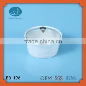 Ceramic Soup Bowl With Glass Lid thumbnail-1