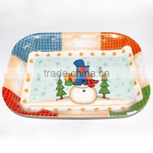 2016 Rectangle Snowman Christmas Party Plate/tray thumbnail-1