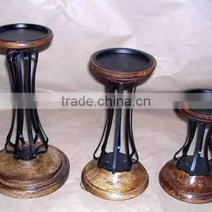 Designer Wooden Candle Holder,Decorative Wooden Candle Holder thumbnail-1