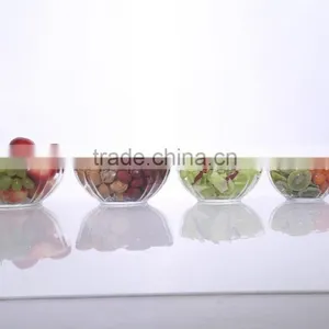 5 Pieces Engraving Large Cheap Clear Decorative Glass Salad Bowls thumbnail-1