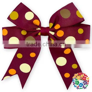Blue Heart Pattern Grooming Bows Baby Kids Hair Ribbon Boutique Wholesale Style Hair Bows thumbnail-4