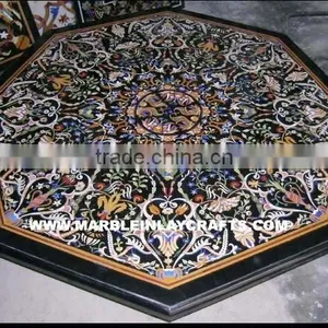 Decorative Marble Inlay Dining Table Top thumbnail-1