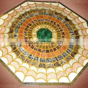 Mosaic Style Marble Inlaid Table Top Coffee Table Top Marble Inlaid thumbnail-1