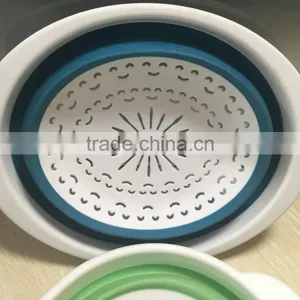 Hot Sale Oval Plastic TPR Folding Basket Collapsible Vegetable Colander KITCHEN TOOL thumbnail-3