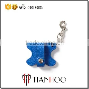 TIANHOO Genuine Leather Key Chain Holder/Wrap Winder for Earphone thumbnail-1