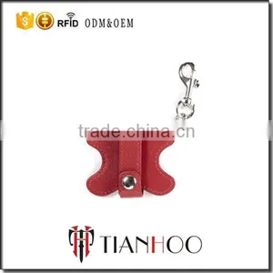 TIANHOO Genuine Leather Key Chain Holder/Wrap Winder for Earphone thumbnail-3