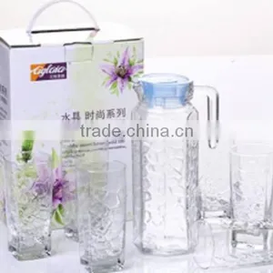 High Quality Glass Jug and Cup Set With Handle thumbnail-1