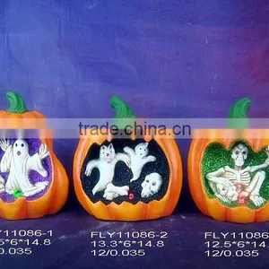 Ceramic Halloween Lighted Pumpkin thumbnail-1