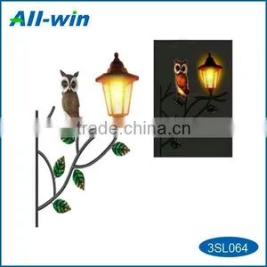New Beautiful Polyresin Iron Owl Solar Light for Garden Decoration thumbnail-1