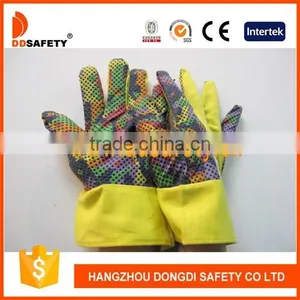 DDSAFETY 2017 Garden Cotton Glove PVC Dots On Plam Safety Working Gloves thumbnail-1