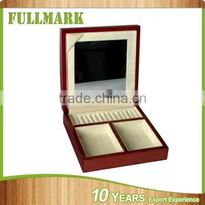 Wall Mounted Wooden Jewelry Box With Mirror thumbnail-1