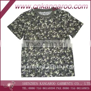100%cotton Short Sleeve Camouflage Military T-shirt for Training; Army Round Neck Training Shirt; Cheap Army Camouflage Tshirt thumbnail-1