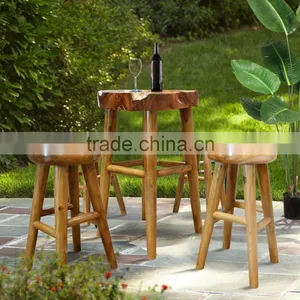 Teak Log Furniture Type Set Bar Table Natural Color thumbnail-1