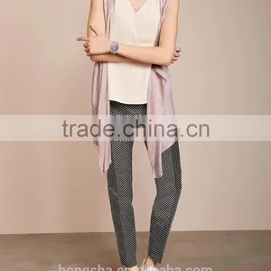 2016 Smart Sleeveless Sparkle-Yarn Cardigan With Waterfall Front HSC8007 thumbnail-1