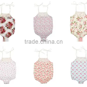 Summer New Design Infant and Toddlers Clothing Cute Baby Girl Floral Lace Romper thumbnail-1