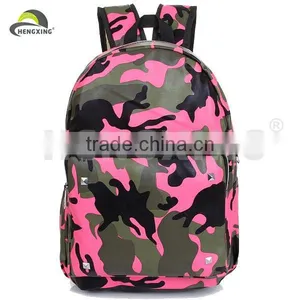 Camouflage Leather Backpack School Backpack Bag thumbnail-1