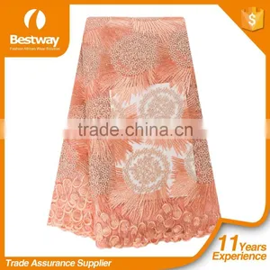 New Design Hot Selling French Net Lace Fancy Beautiful Embroidered Dress French Lace With Stones FL0243 thumbnail-5