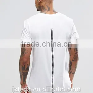 Factory Direct Sale Men Grey/white/black Summer Zip Back Plain Cerw Neck Short Sleeve Jersey T-shirt Custom thumbnail-3