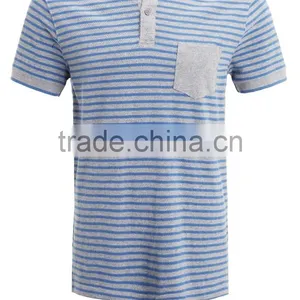 MGOO New Design Two Buttons Mens Polo Shirt Stripe Printing Pique Polo Shirts With Customized Logo thumbnail-5