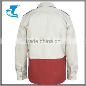 New Design Canvas Washed Shirt Men Colorblock Jacket thumbnail-2