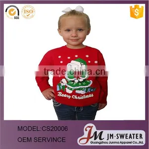 2016 New Design 100% Organic Cotton Ugly Christmas Knitted Pullover Sweater thumbnail-1