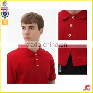 High Quality Designs by Yourself Short Sleeve Men Sport Pique Mens Polo Shirt With Side Slit thumbnail-1