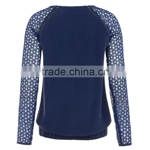 Color Combination Sublimation Sweatshirt Raglan Sweatshirt With Mesh Sleeve and Zipper thumbnail-2